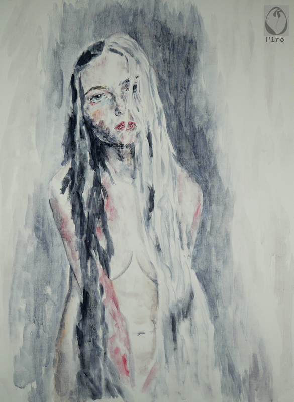 oil on paper - olio su carta di Piro